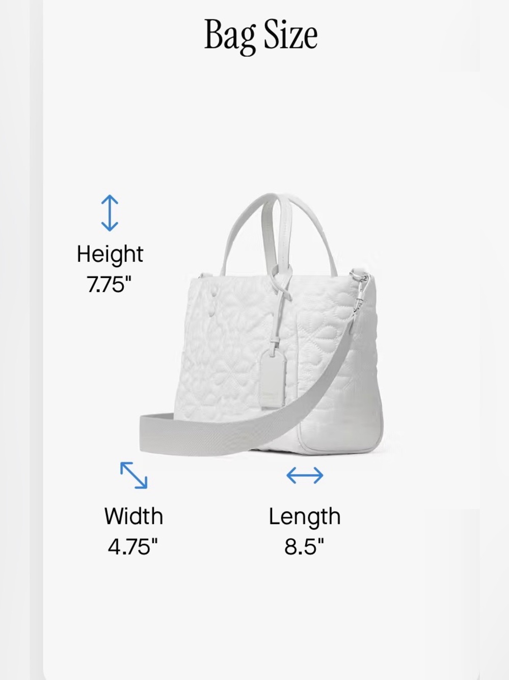 Kate Spade New York Tilly Quilted Sm Tote. White Dove. - Picture 11 of 15